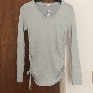 XS Gap Crew Neck Sweater with Side Tie Ruching